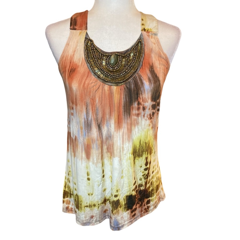 Beaded tie dye top